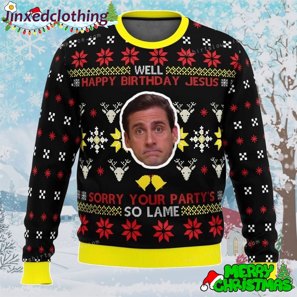 Well Happy Birthday Jesus The Office Ugly Sweater 